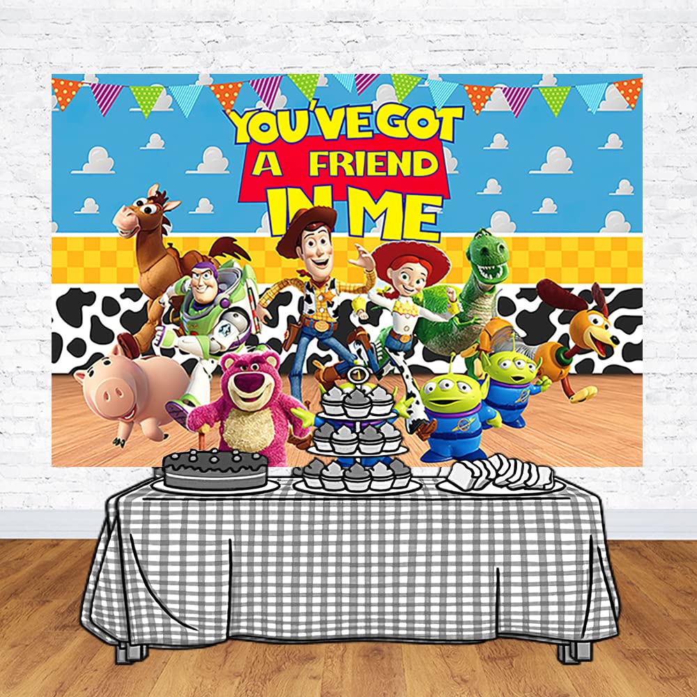 Toy Story theme backdrop banner 59x38in for party supplies