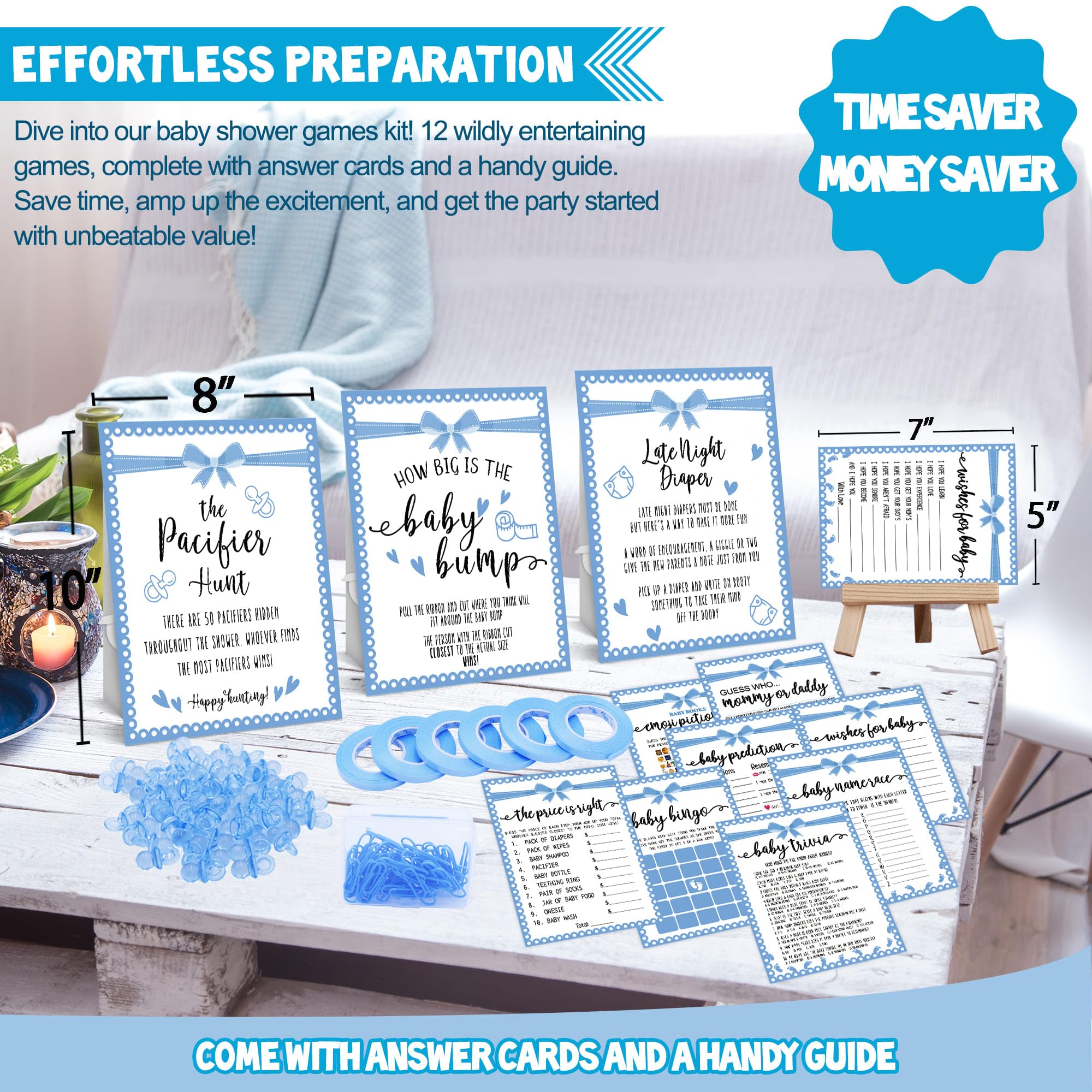 baby shower bingo and other games in Bemoor pack