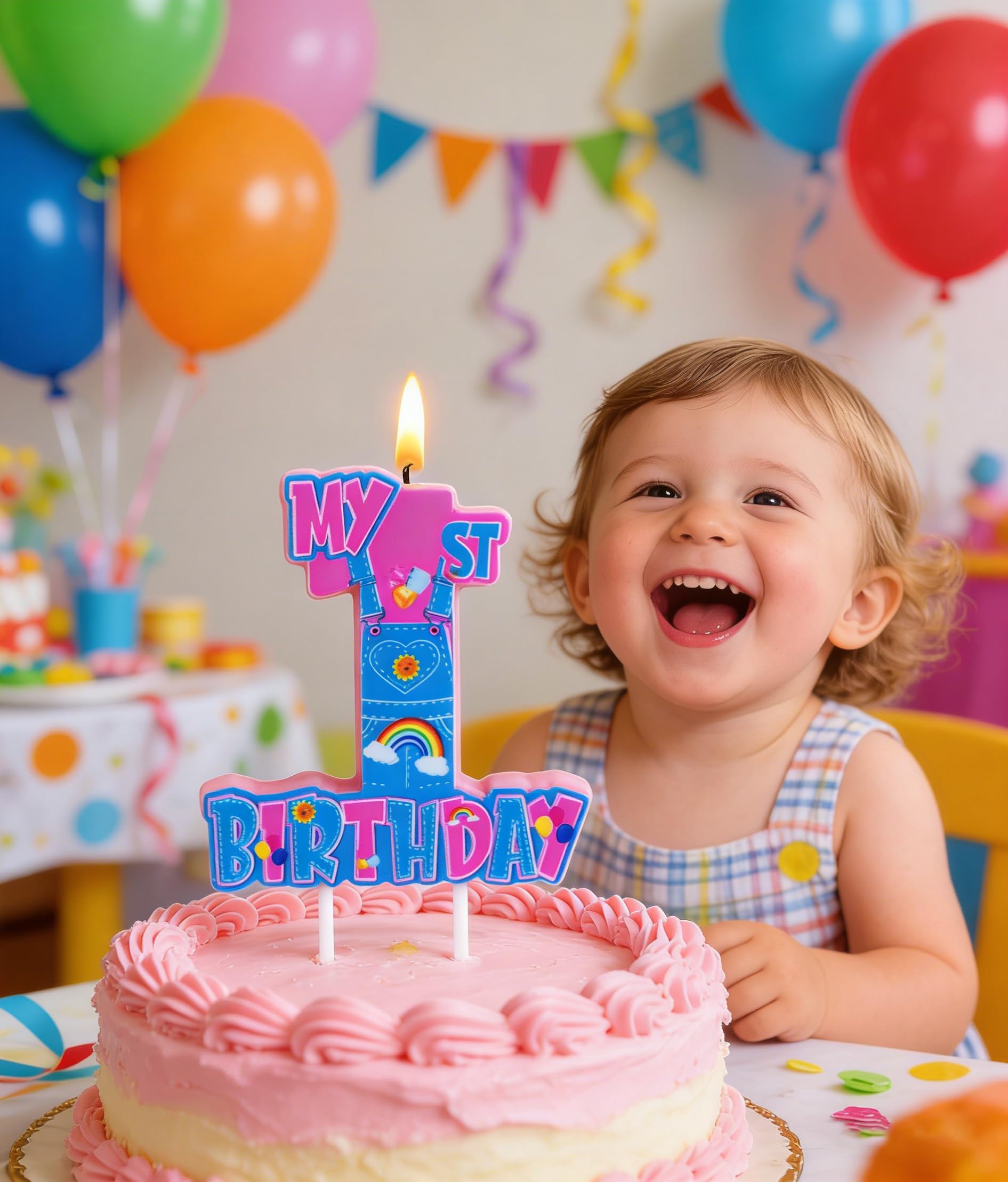Candle cake topper for baby shower and first birthday milestones