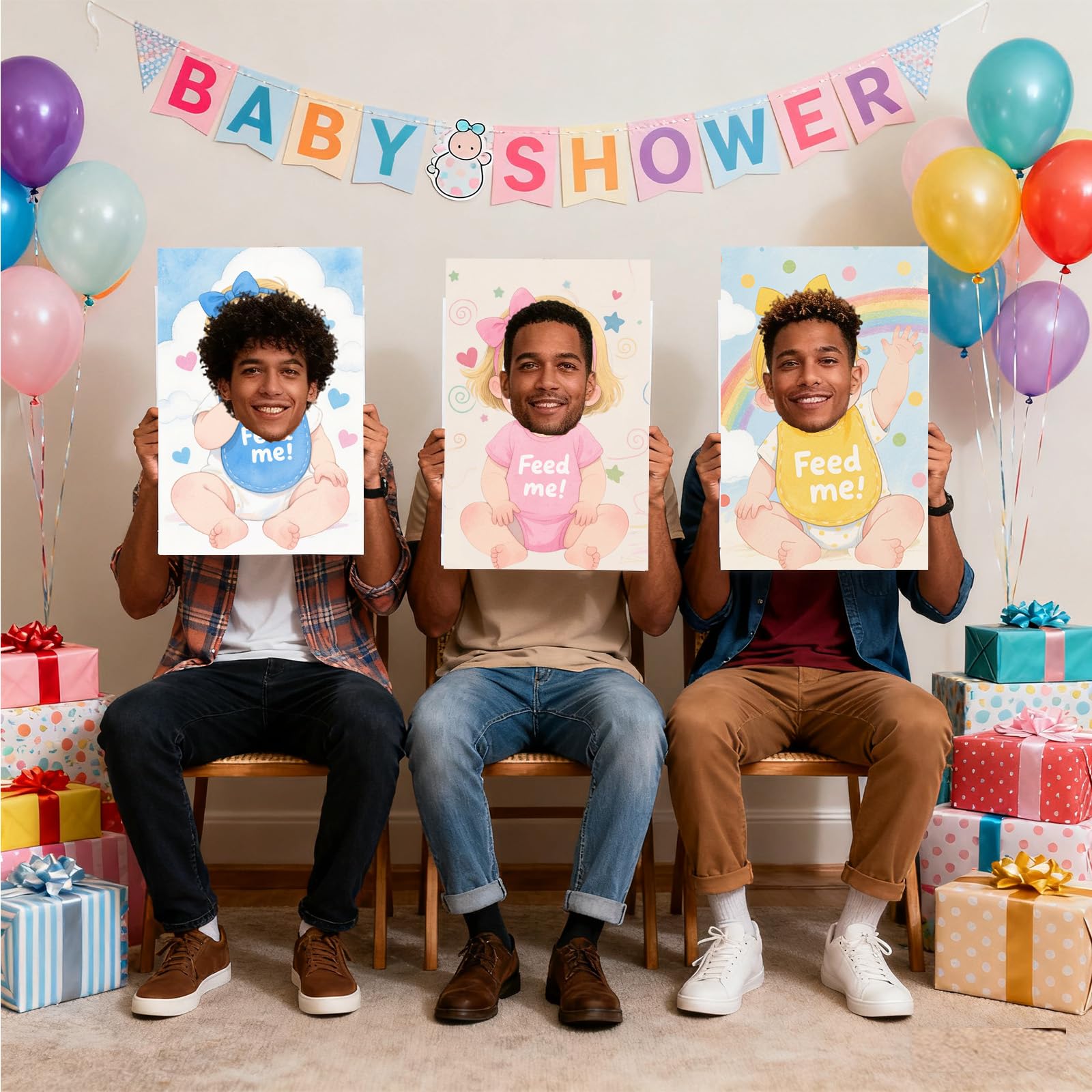 baby shower game boards and blindfolds set