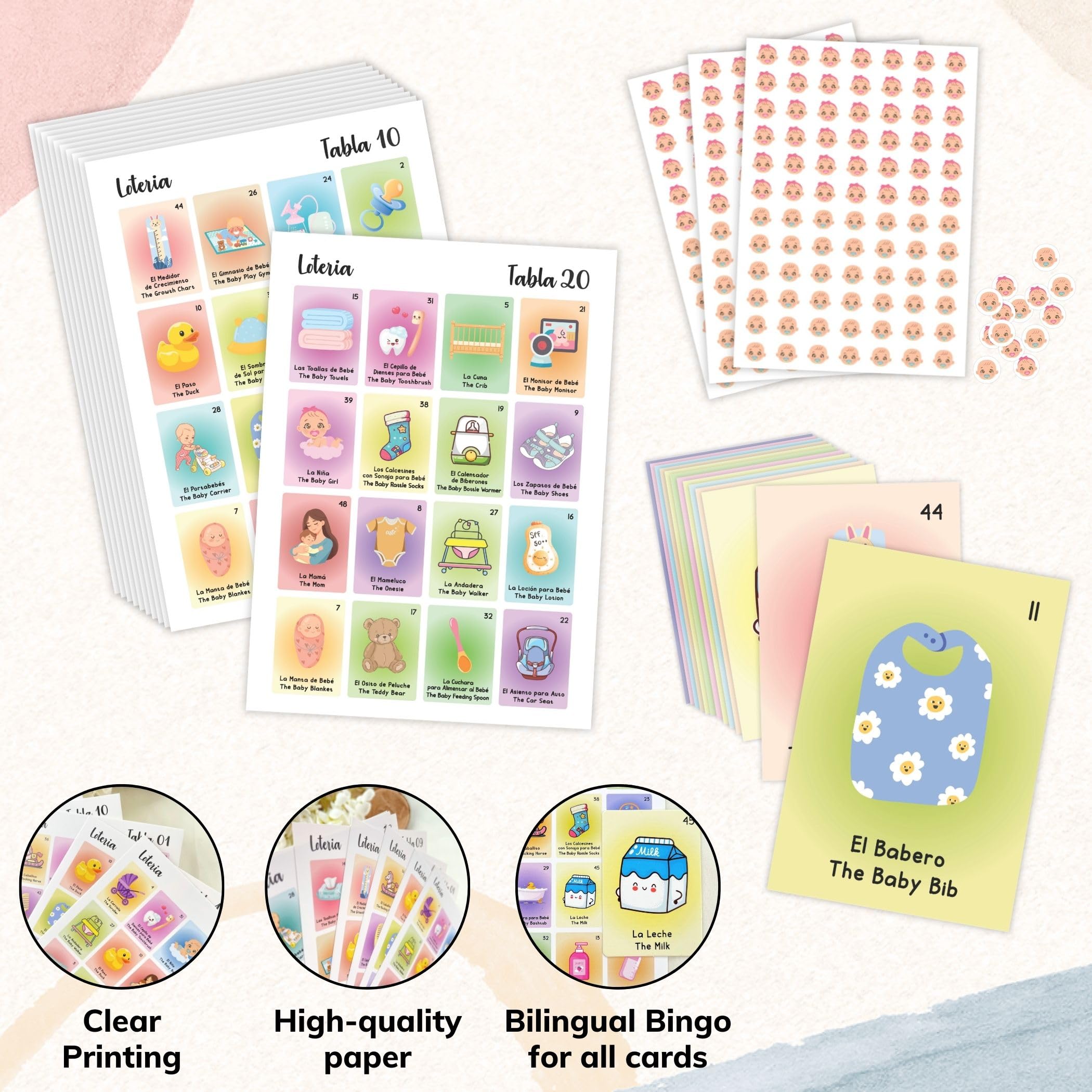 chips included for baby shower loteria game
