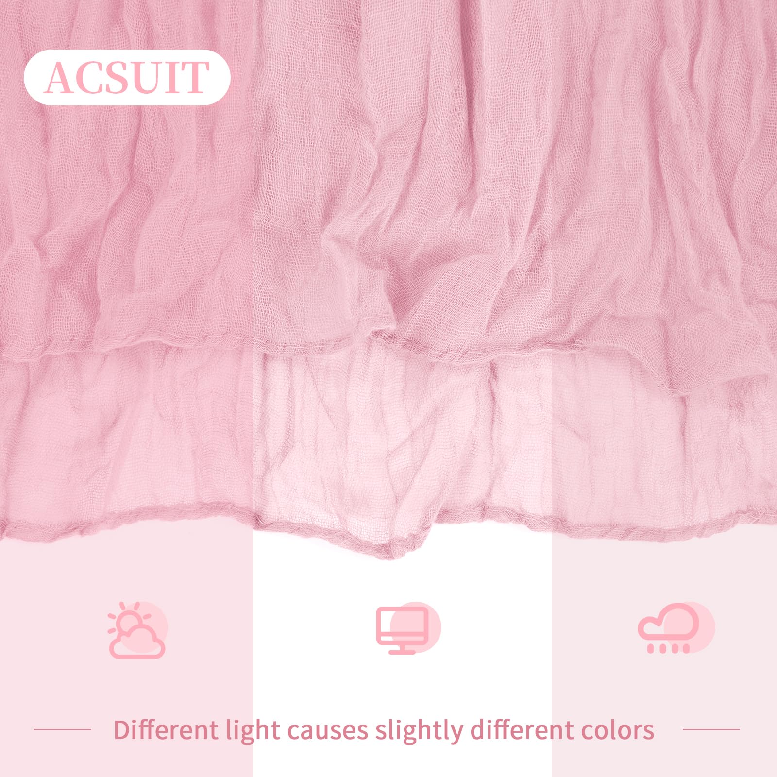 Baby shower pink gauze table runner bulk for celebrations