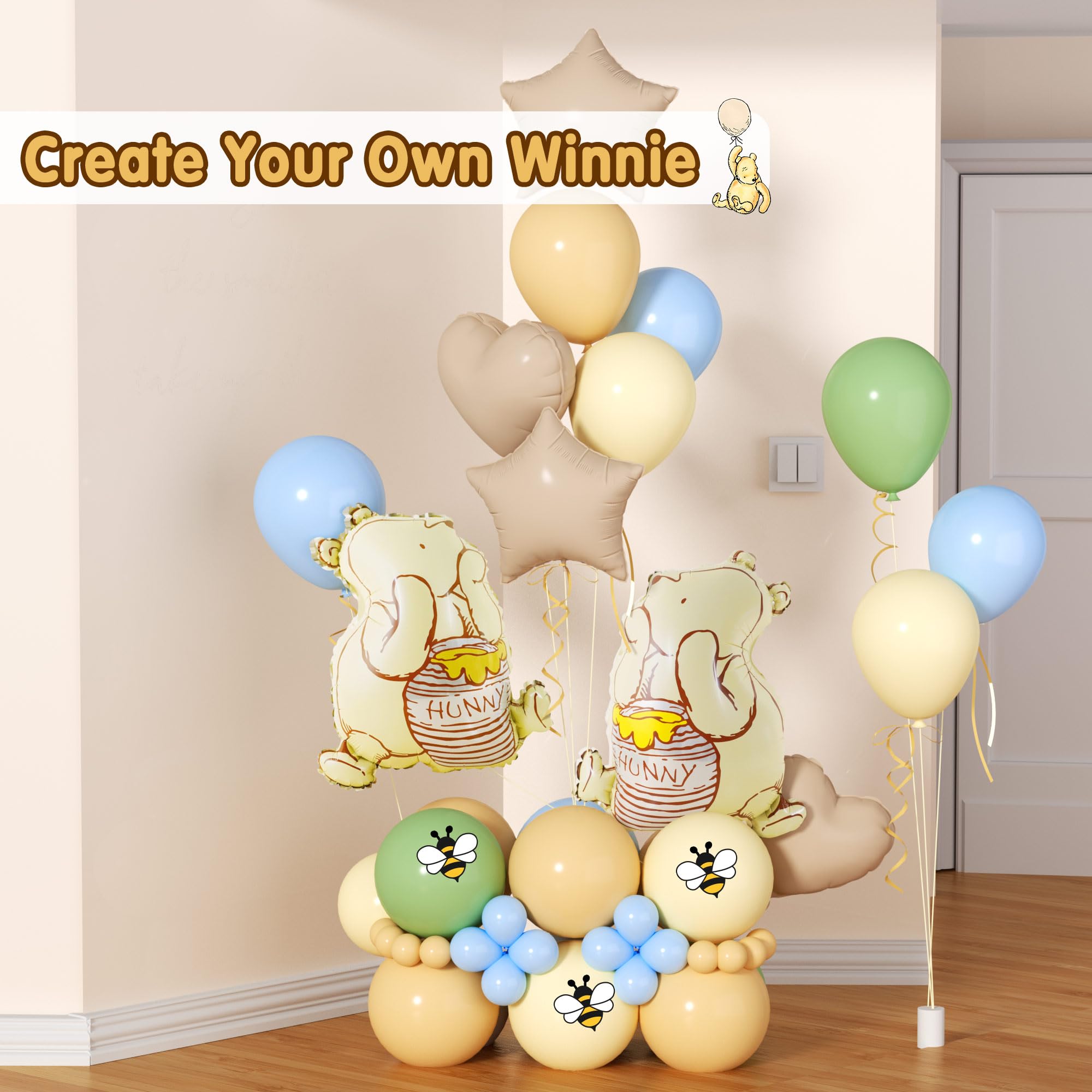 Winnie Bear baby shower party decorations ensemble