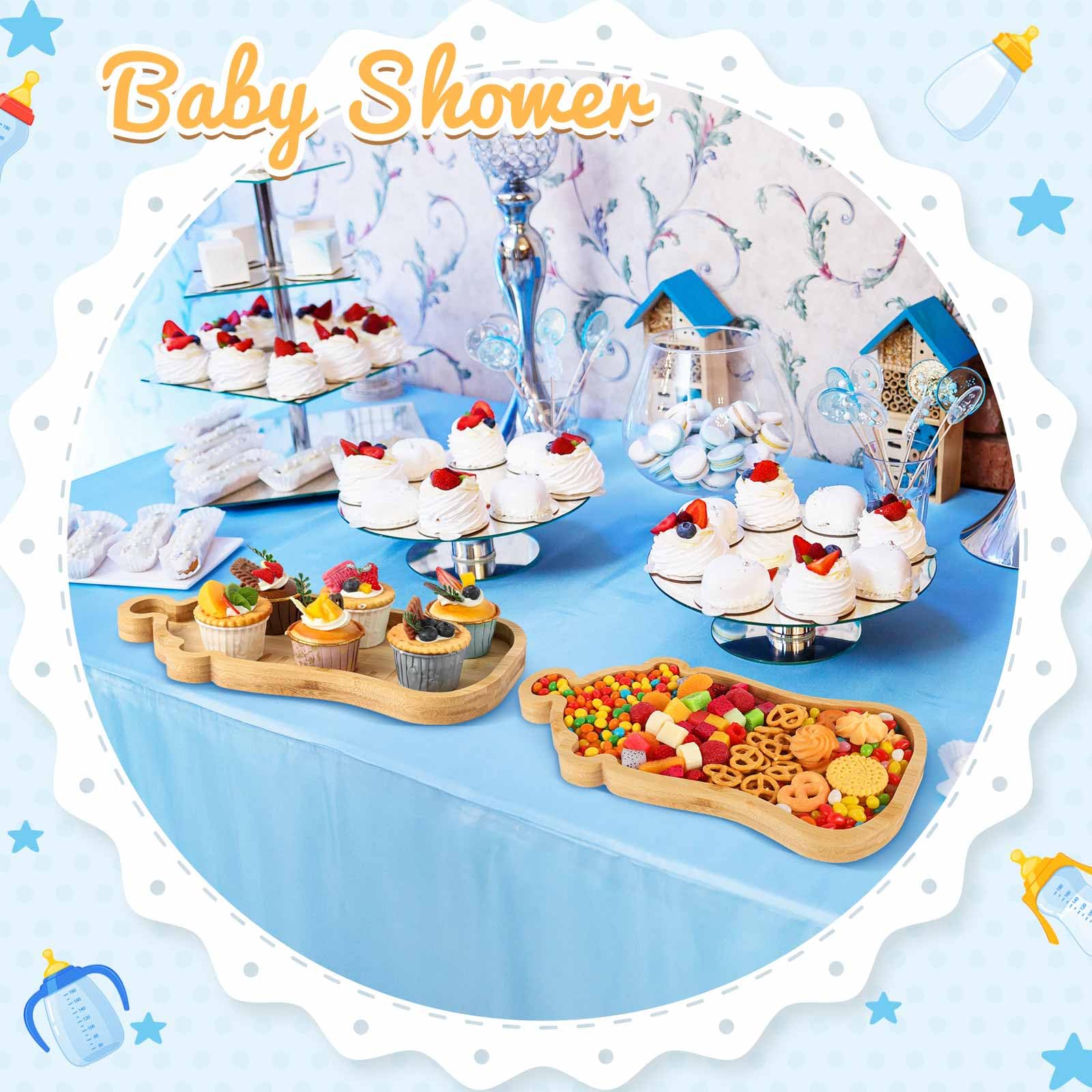 14.96 x 7.87 inch wooden tray for baby shower