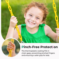 Plastic-coated chains on DECORLIFE swing