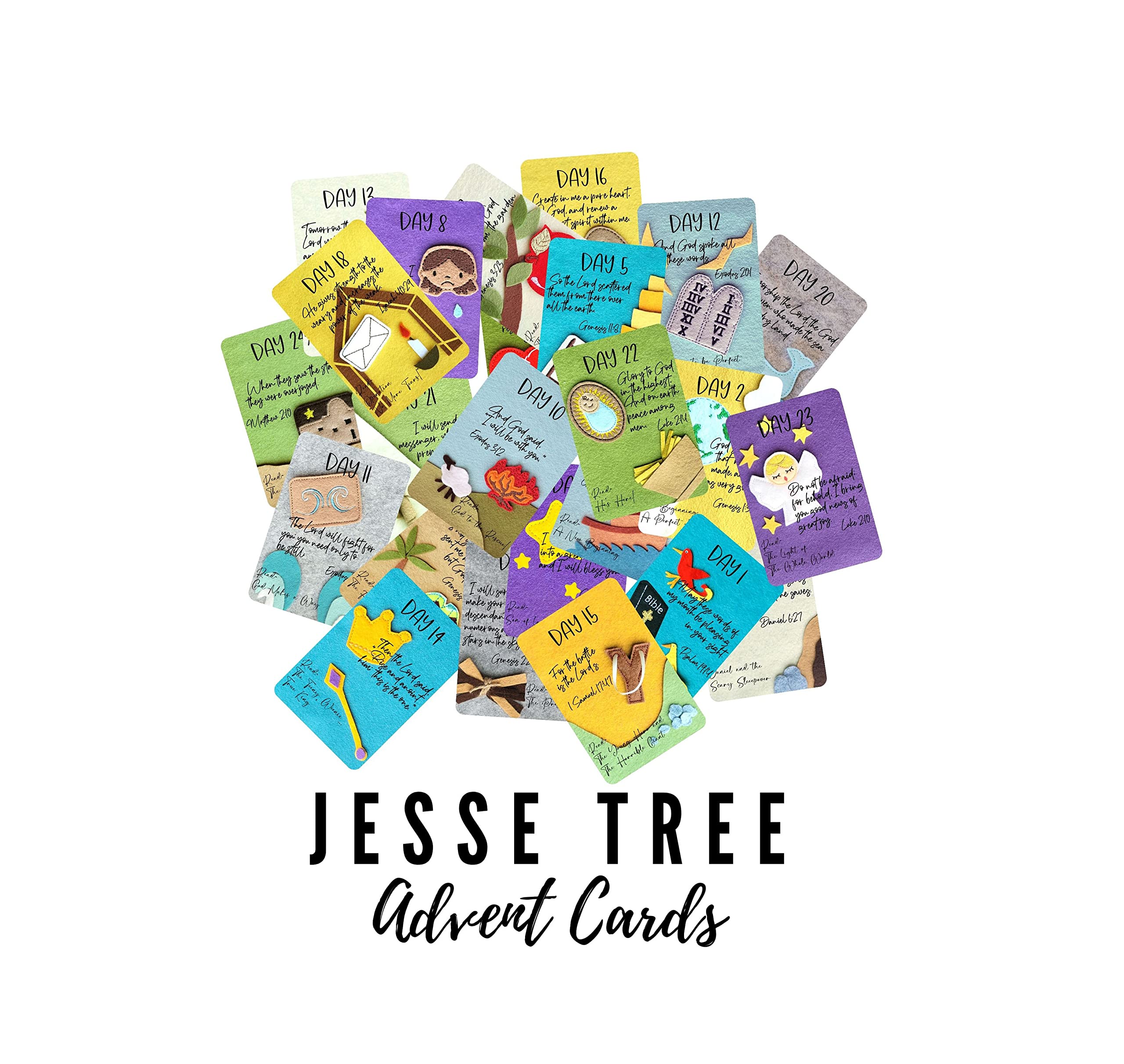 Advent Card Kit with 24 cards 6 ft twine and 24 clothespins