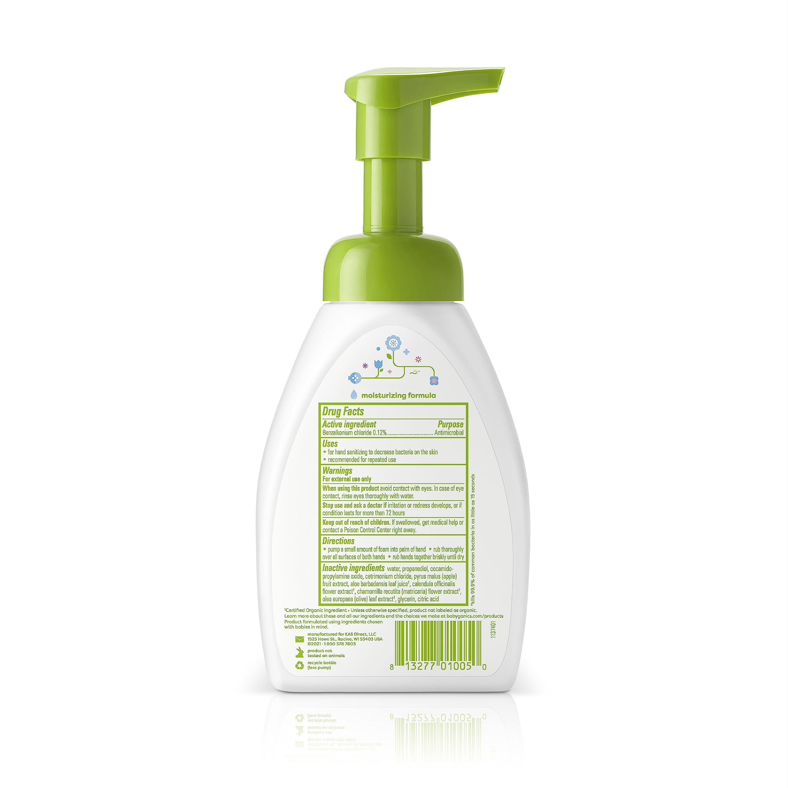 Babyganics hand sanitizer pediatrician dermatologist tested fragrance-free 8.45 oz