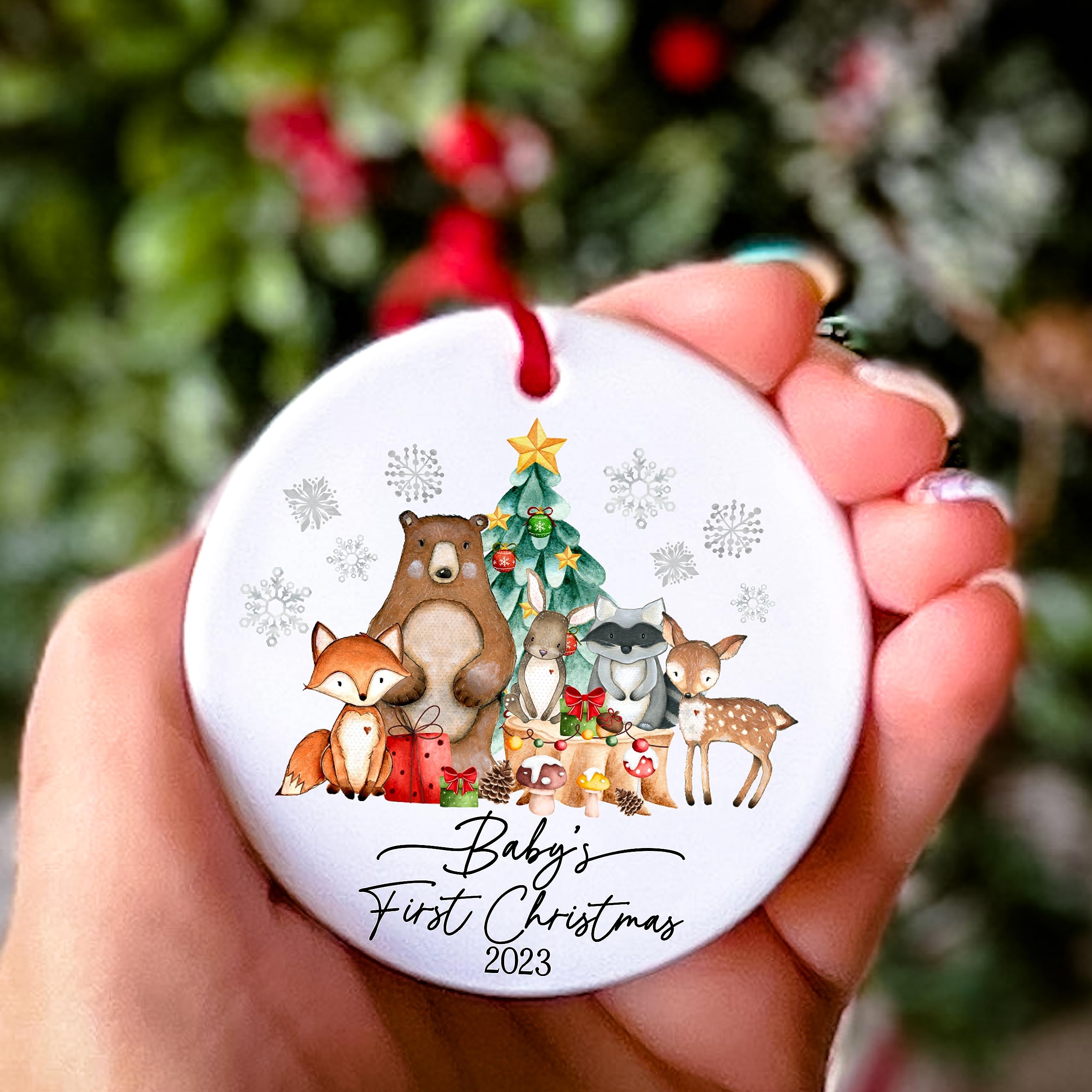 Babys 1st christmas ornament ready to hang gift box