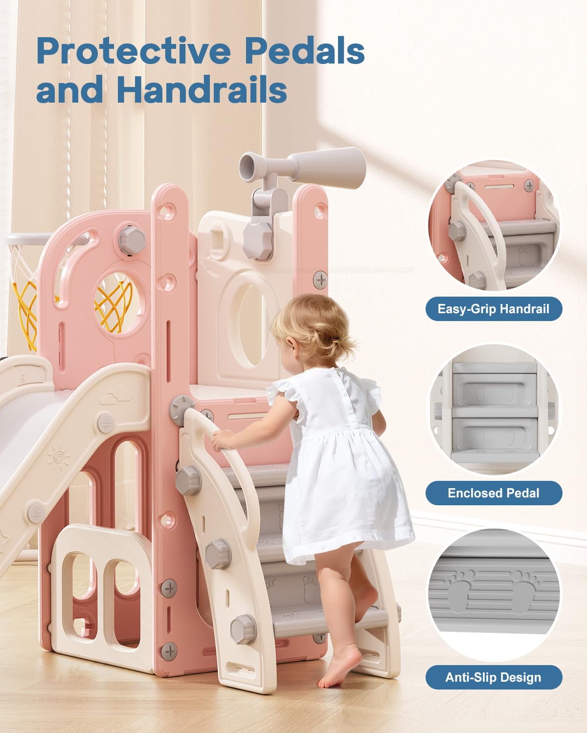 Weight capacity up to 160 lbs for toddler play