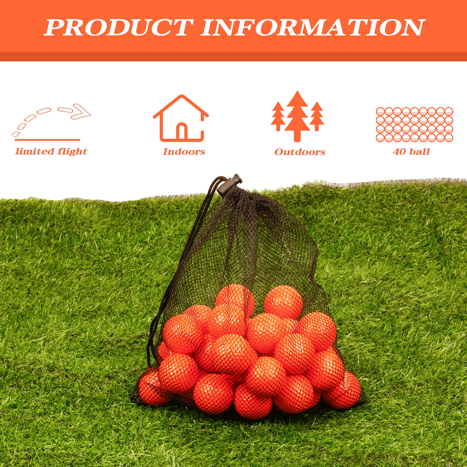 Soft resin PU foam golf balls safe for indoor use