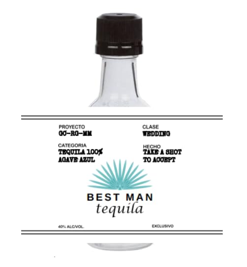 Set of 10 matte Best Man mini bottle labels for 50 ml bottles 3x2 inches