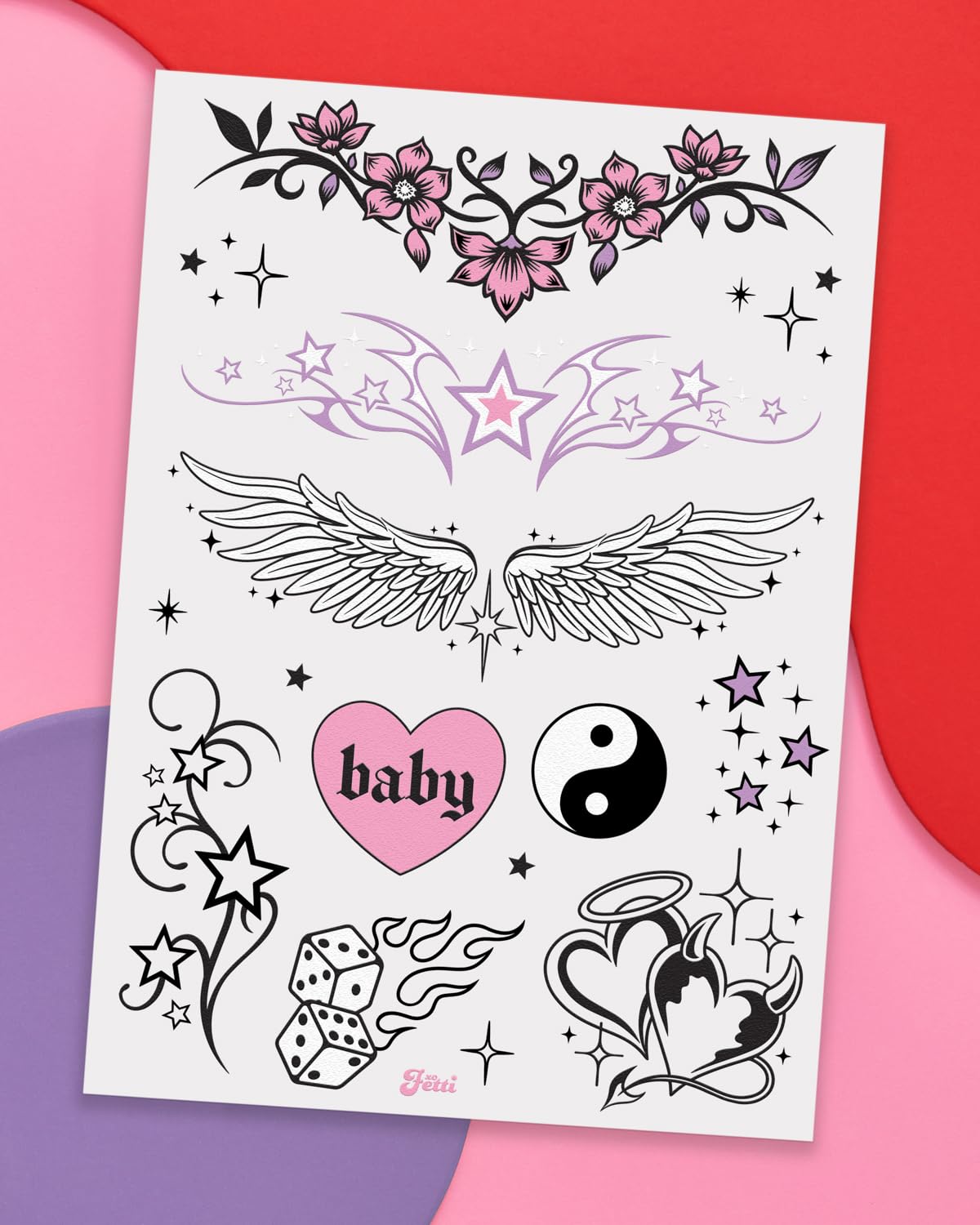 easy apply temporary tattoos on clean dry skin with damp towel