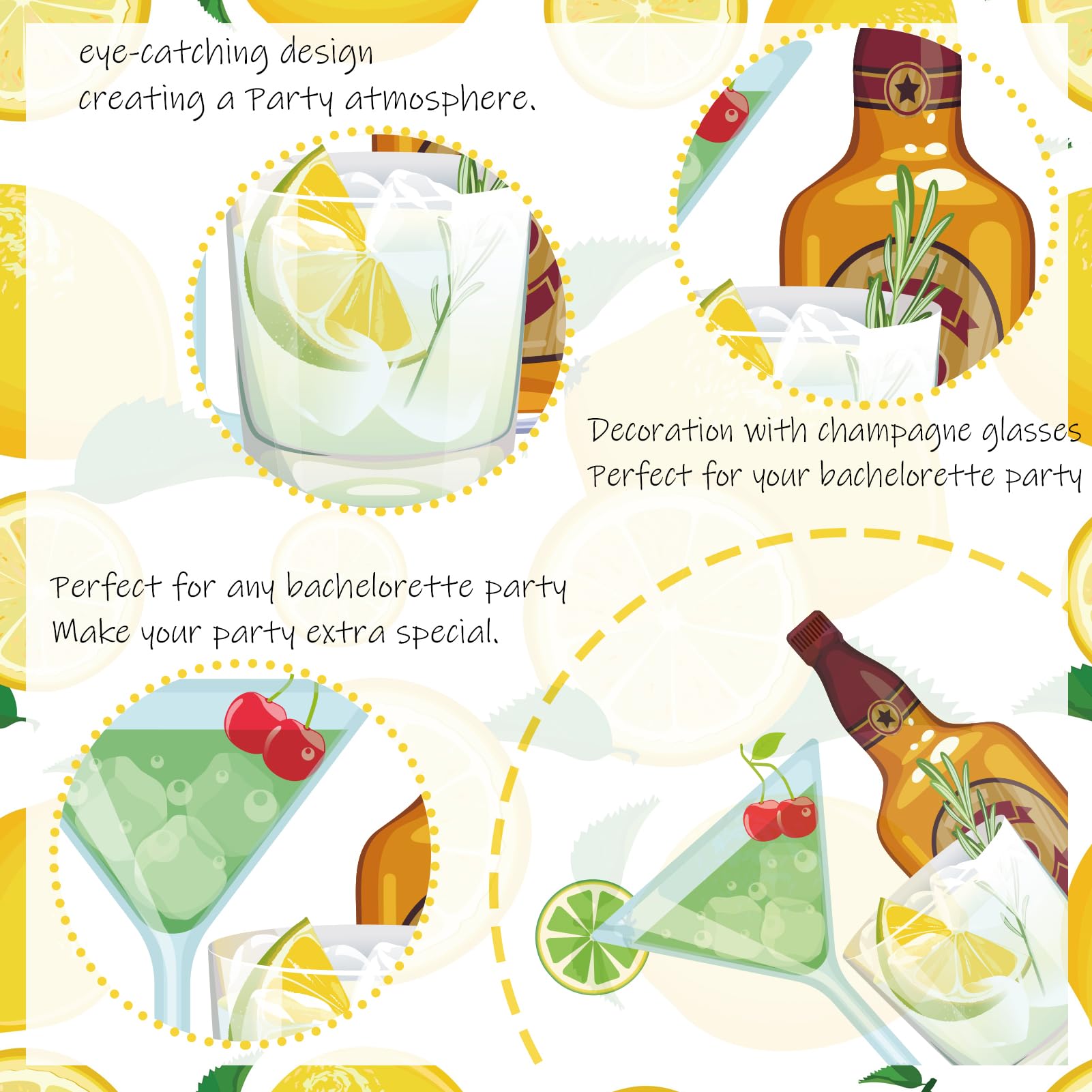 Bachelorette party centerpieces display for Mexican fiesta