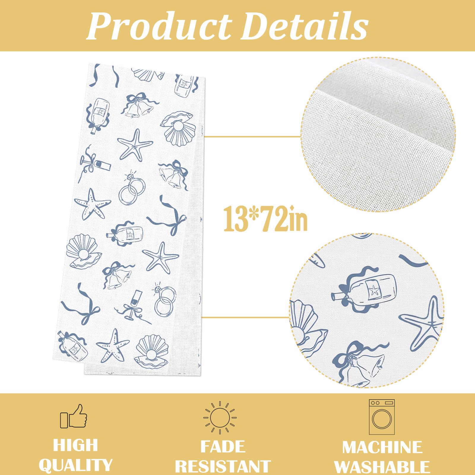 Polyester linen-like table runner 13x72 inches