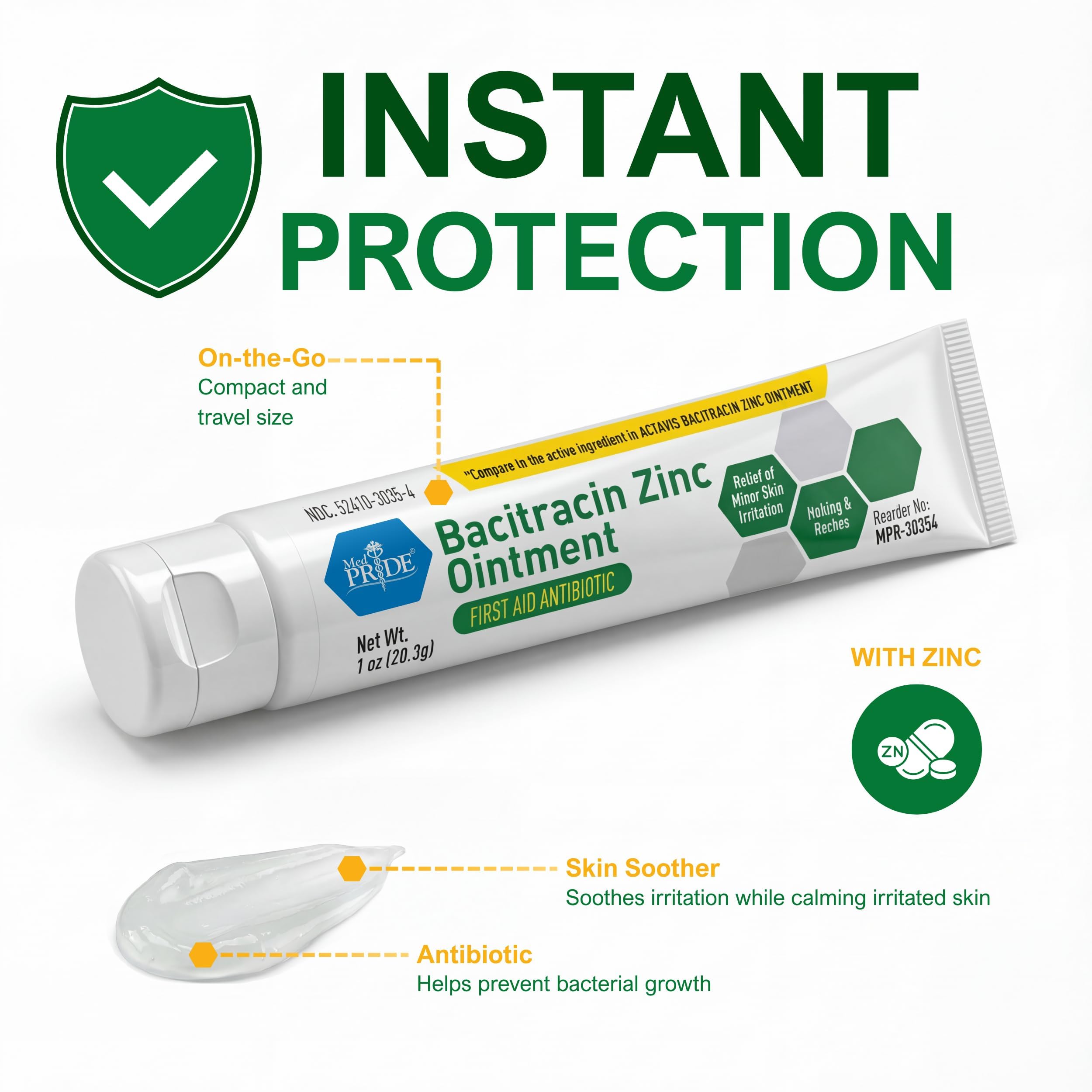 Bacitracin Zinc Ointment 1 oz tube for first aid