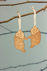 Cream Italian cotton ribbon with gold detail on ornament
