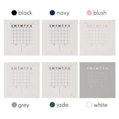 Wall mounted dry erase calendar in clear acrylic