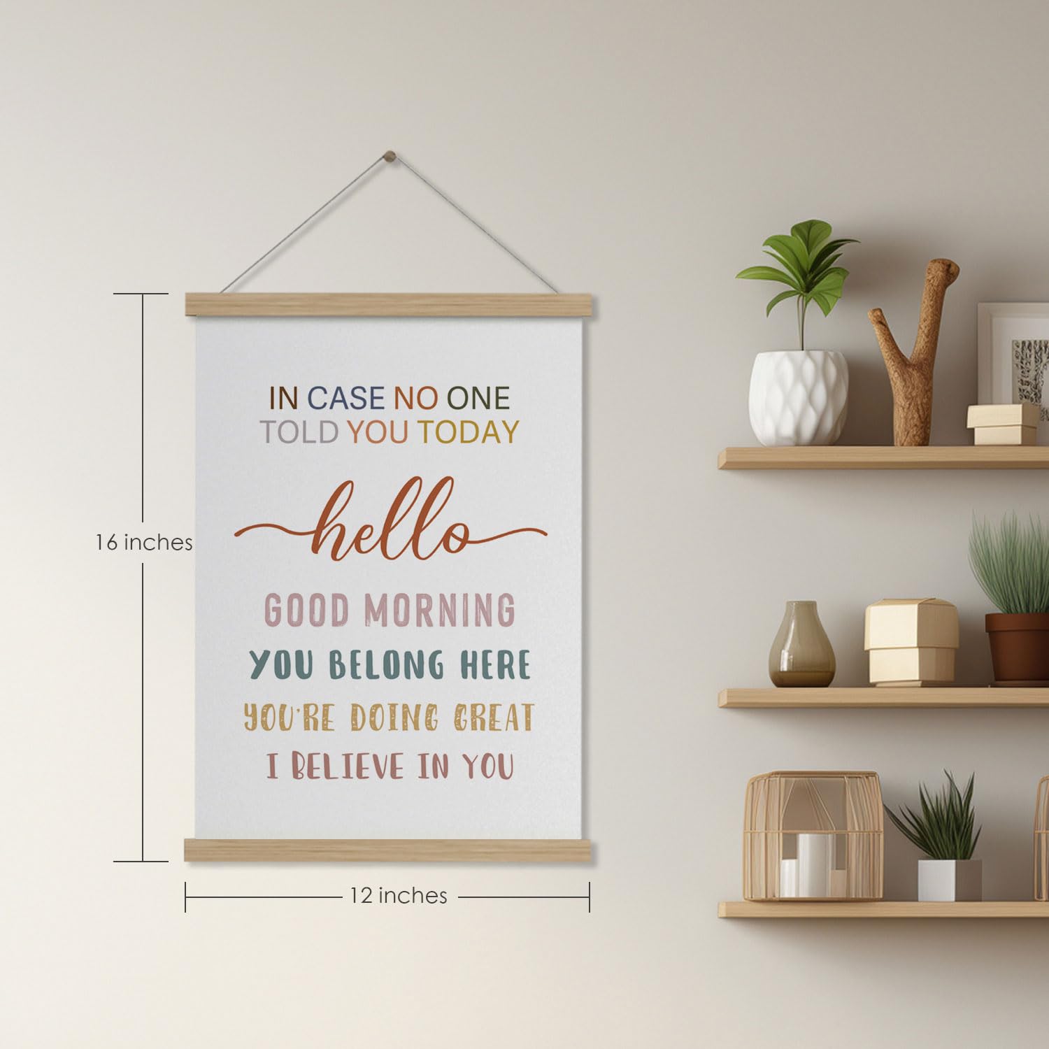Durable solid wood hanging scroll 12 x 16 inches poster