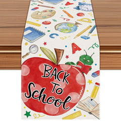 Back to School Table Runner 72x13 inch design on table