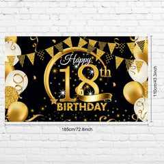 Glitter 18th birthday hanging swirls set of 12