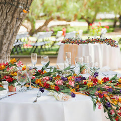 Garland arranged on mantel suitable for fireplace decor