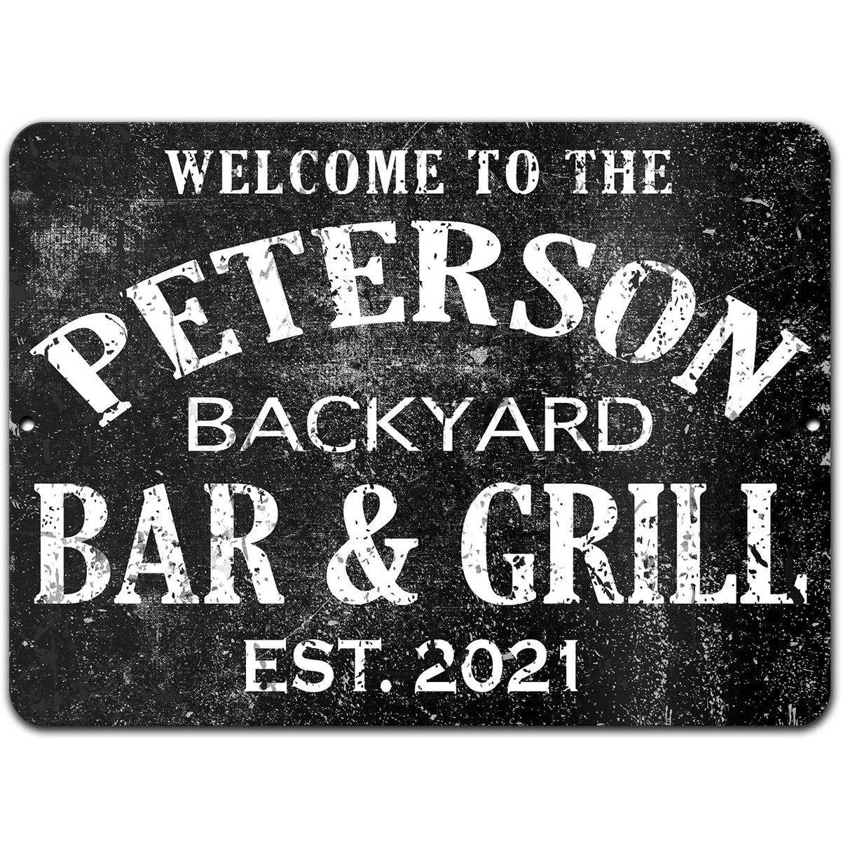 Backyard Bar & Grill Custom Metal Outdoor Tin Sign 9x12 size