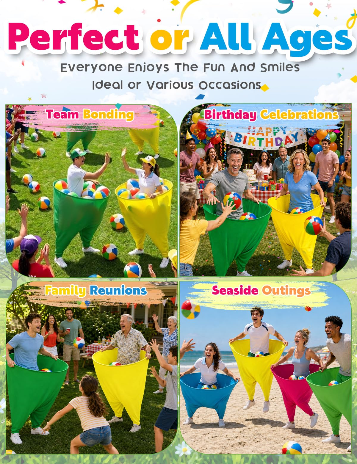 Backyard party games setup with Granny Pants yard game