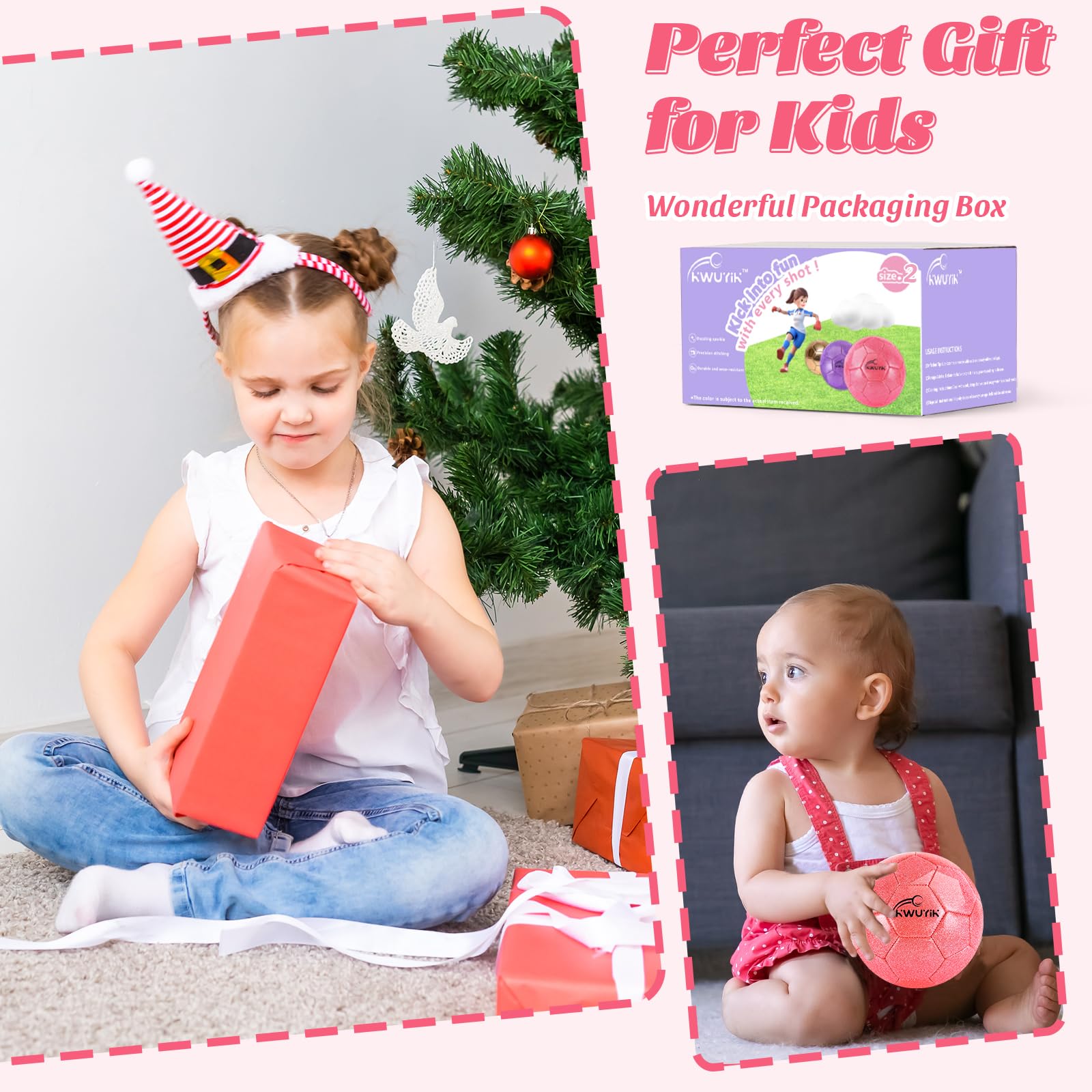 Giftable pink soccer toy for children over 36 months