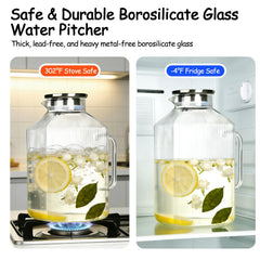 Ergonomic wide handle on Bacohay glass pitcher