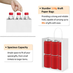 Blank white gift bags for DIY decoration BagDream 8x4.25x10.5