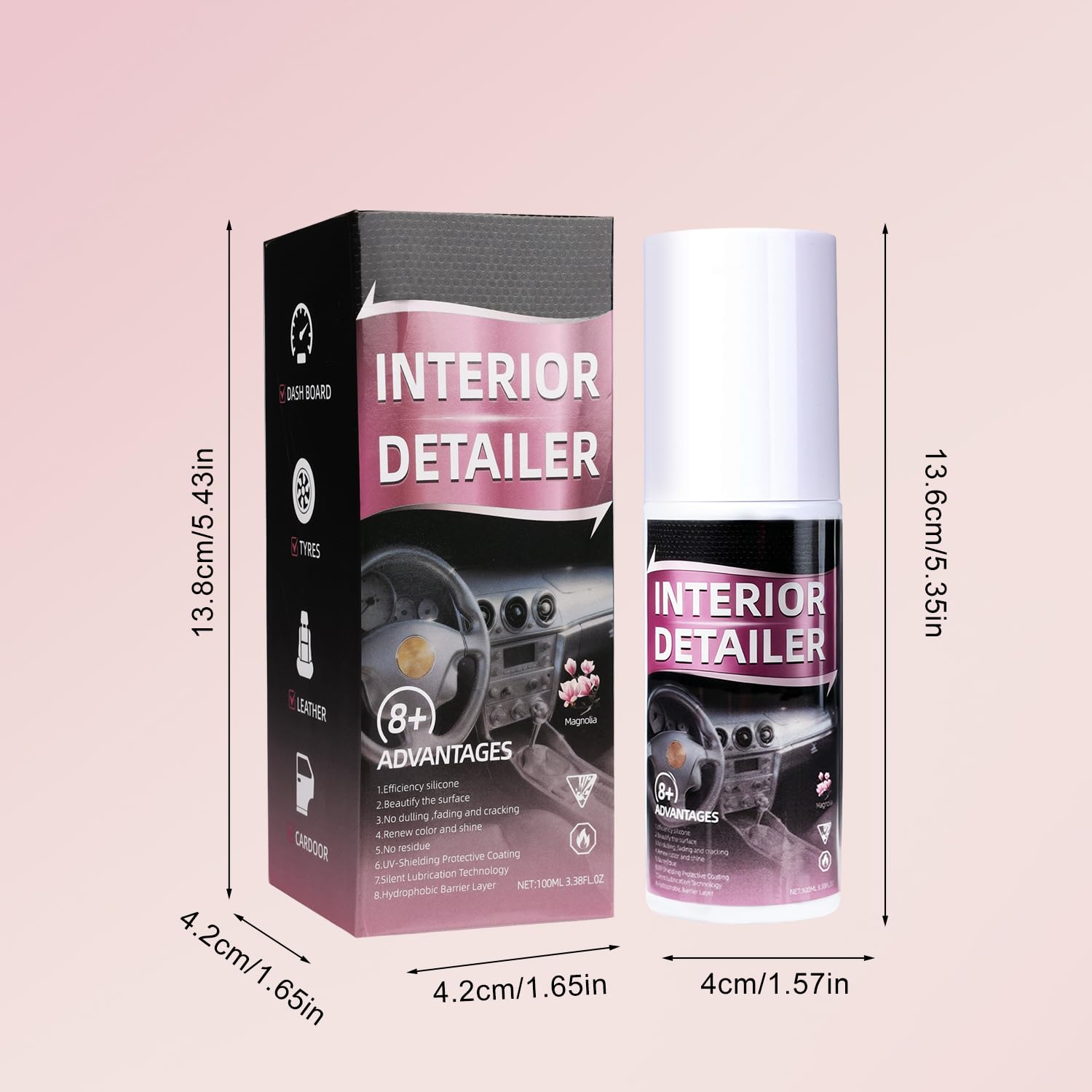 Vehicle interior cleaning spray BAGISTES in use