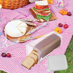 Transparent bread box shows contents clearly