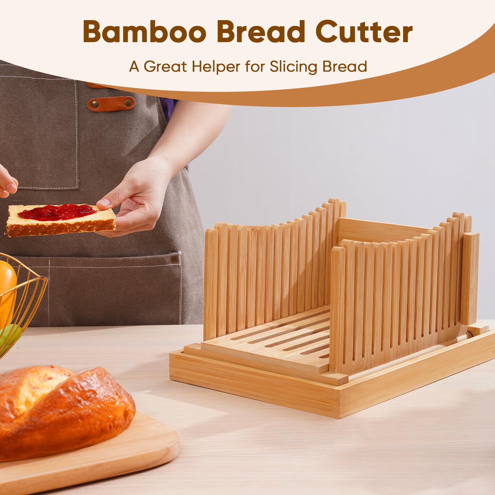 Bread slicer used for loaves bagels and baguettes