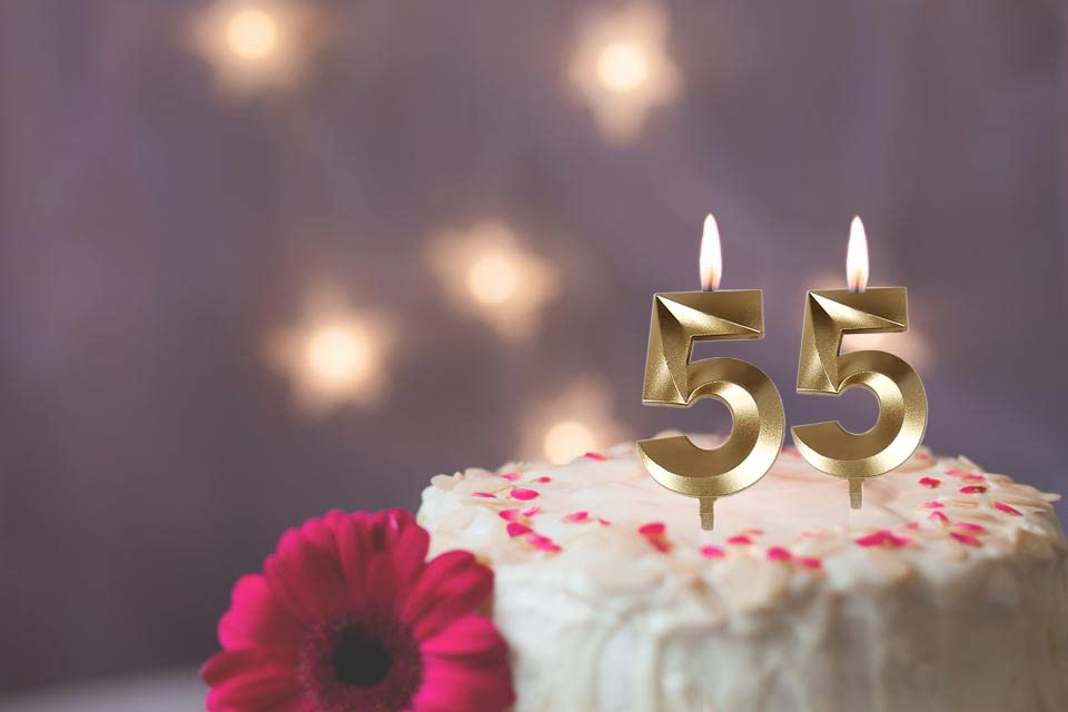 Pack of 2 Bailym birthday candles gold color