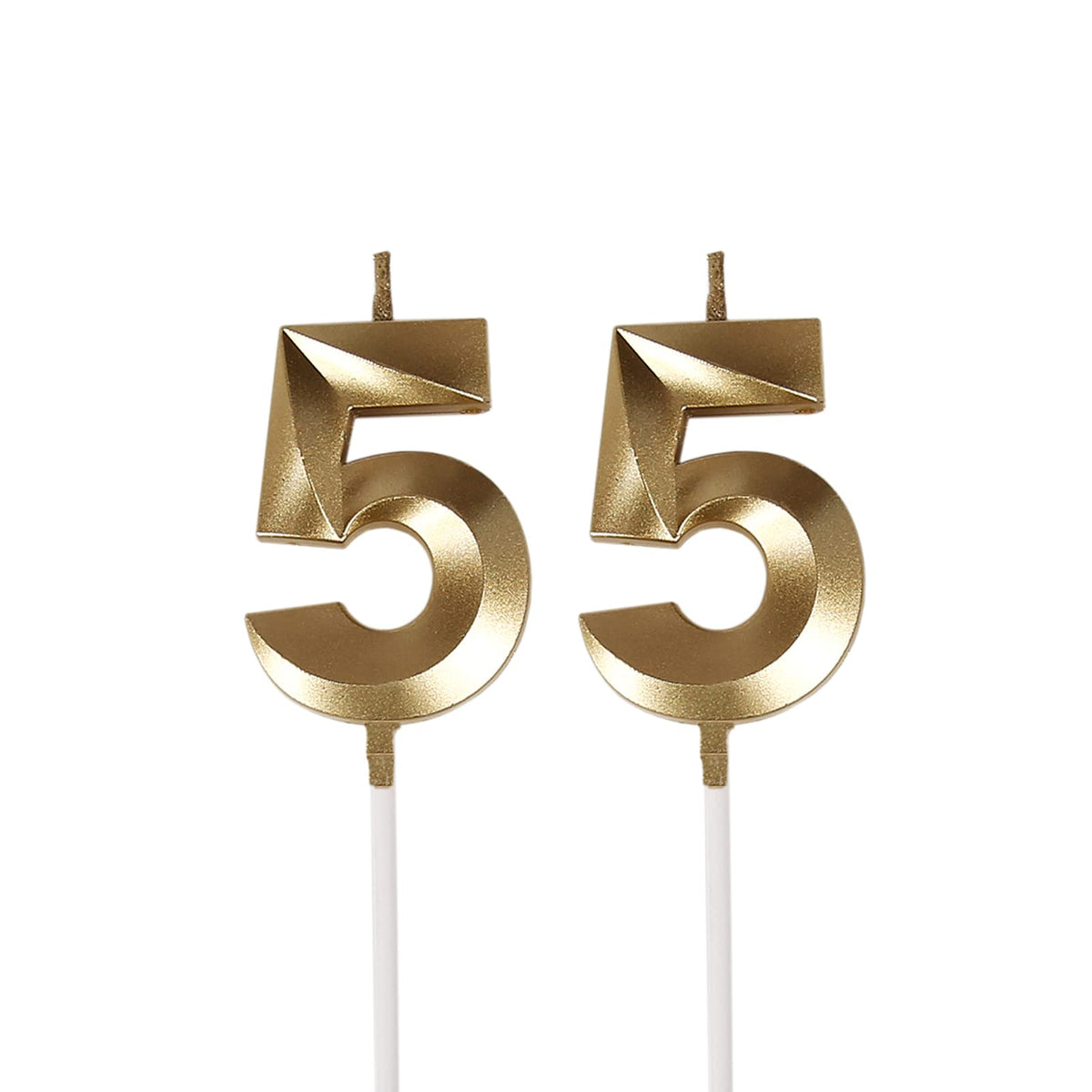 Bailym 55 Birthday Candles glitter gold color product image