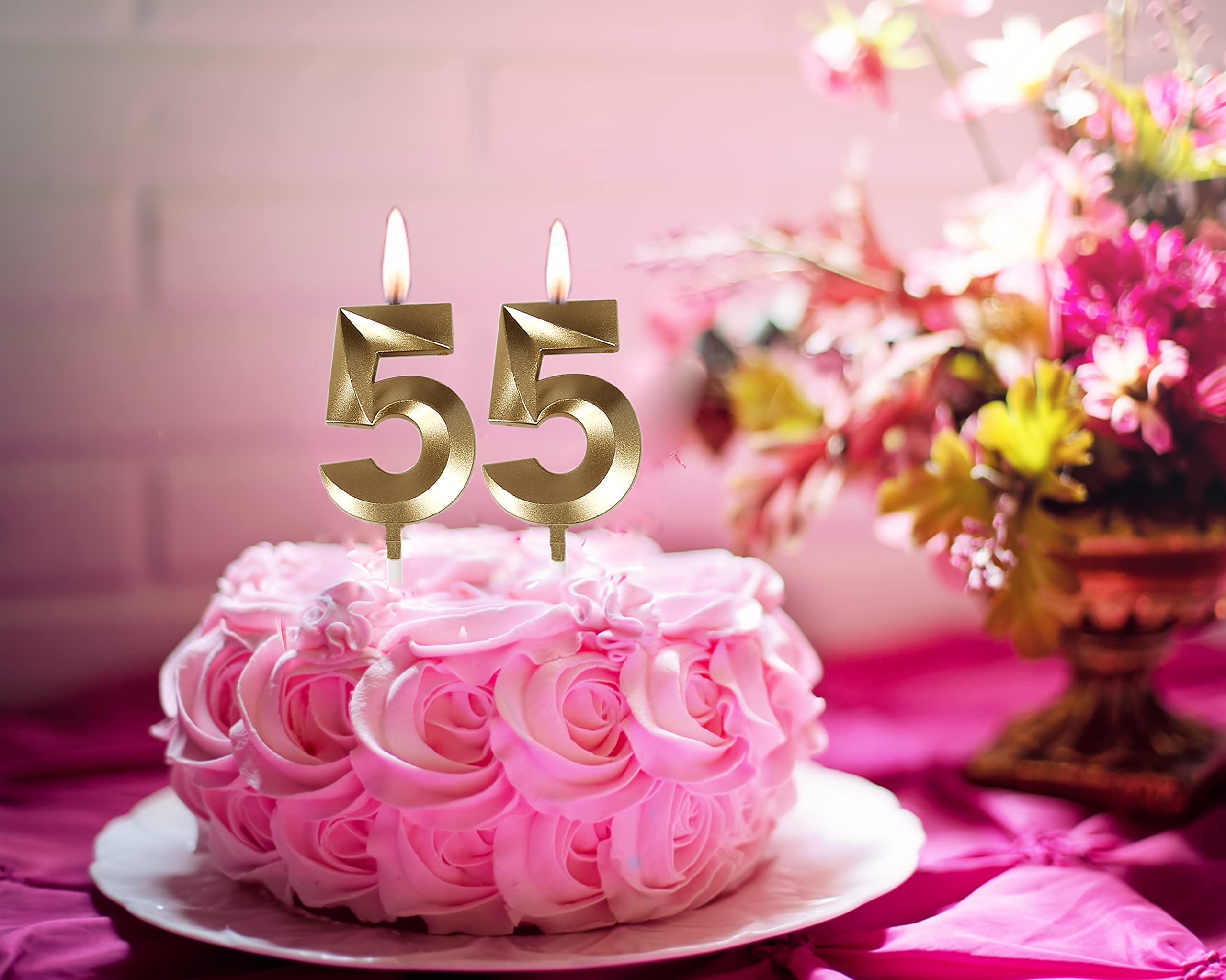 55th cake topper candle on cake by Bailym