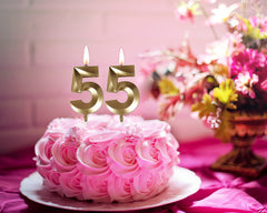 55th cake topper candle on cake by Bailym