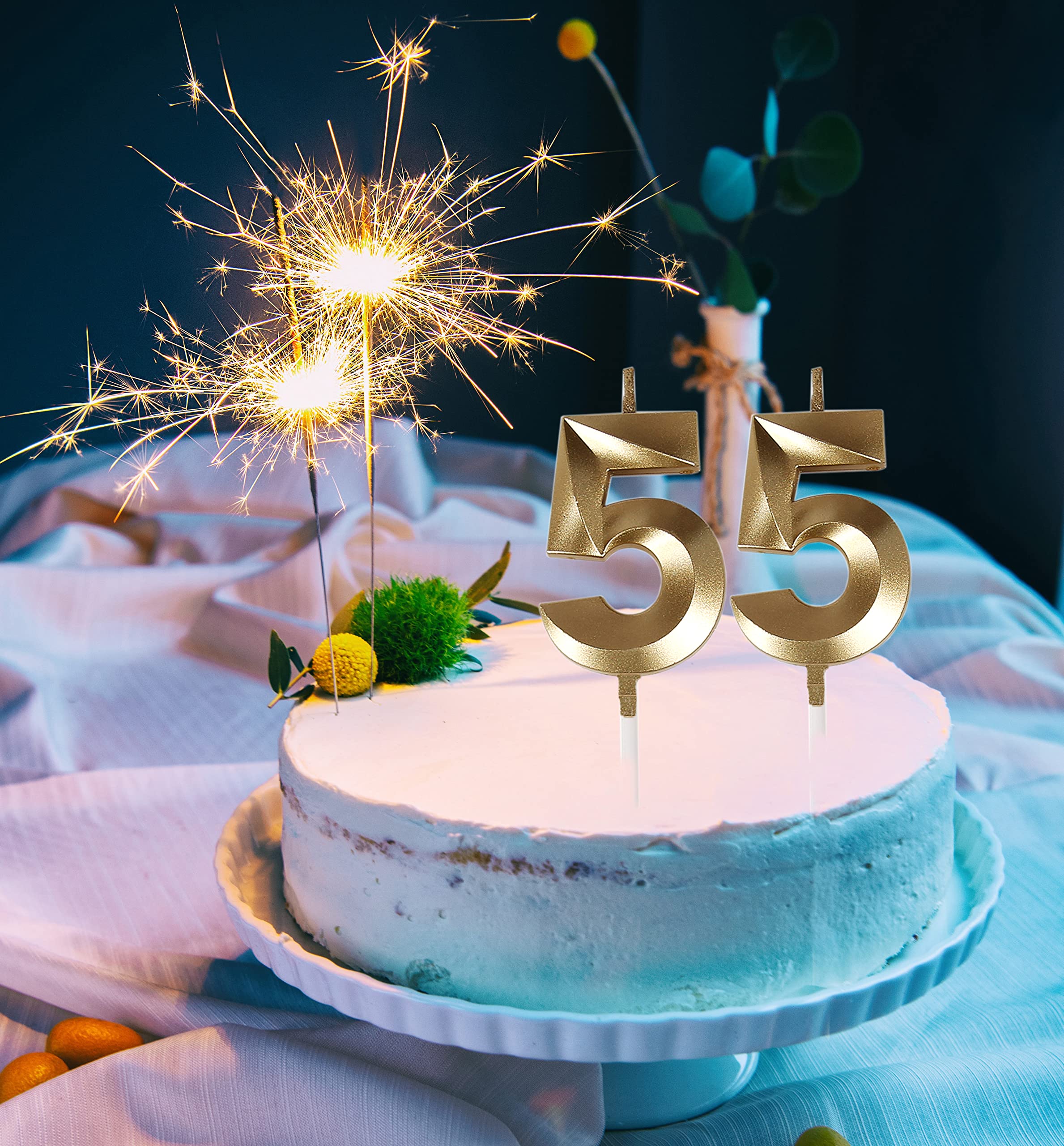 Glitter gold wax candles for celebrations Bailym brand
