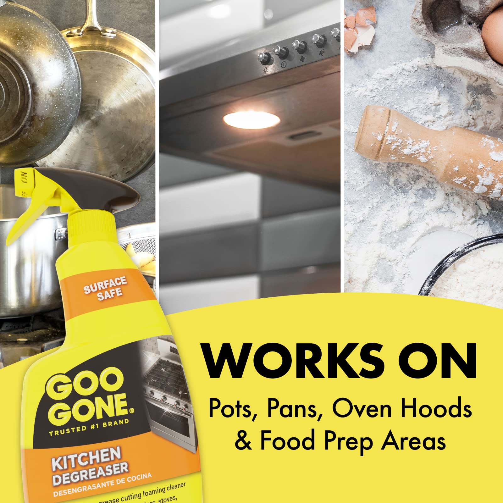 Biodegradable grease remover for kitchen surfaces