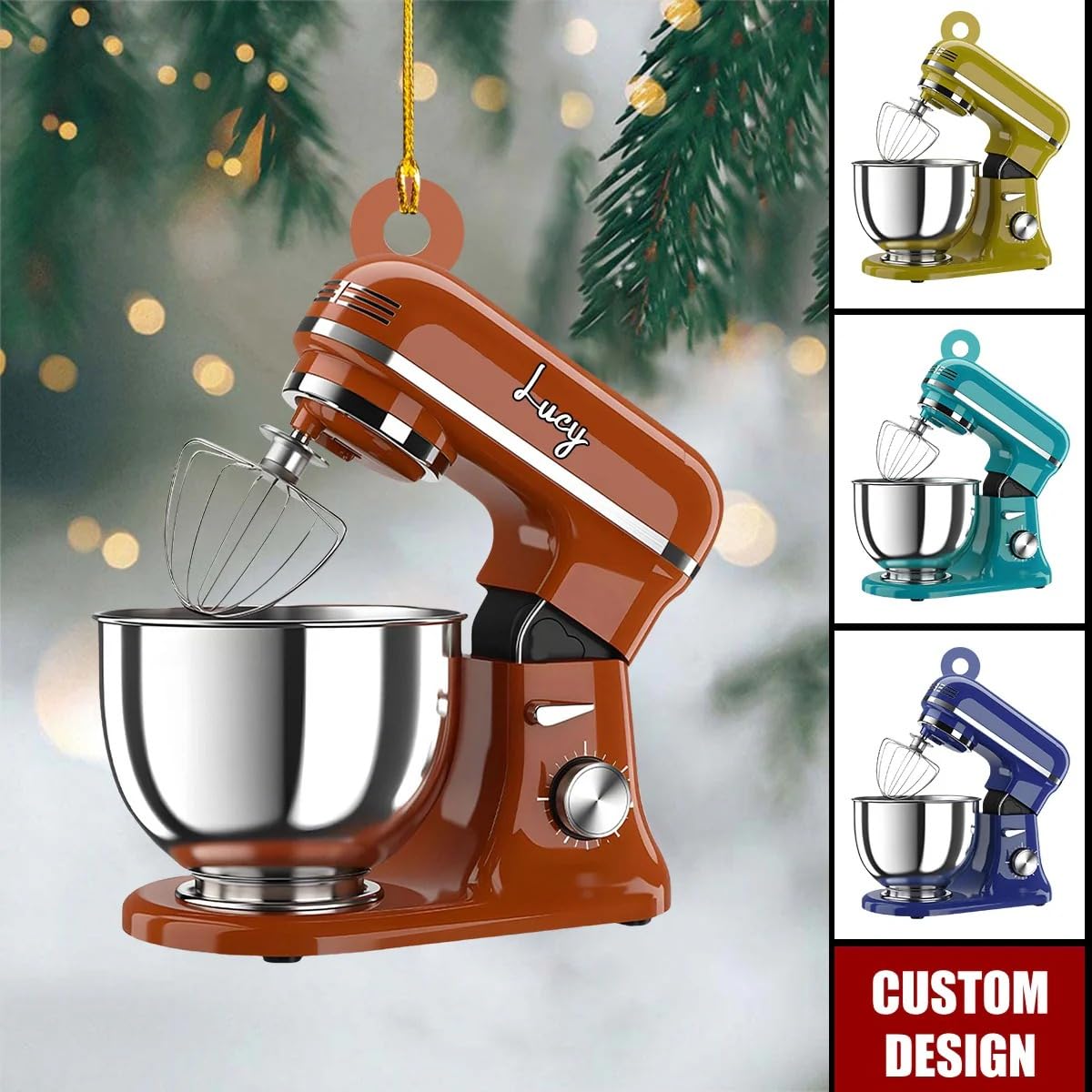 Durable acrylic baking ornament with personalized detail