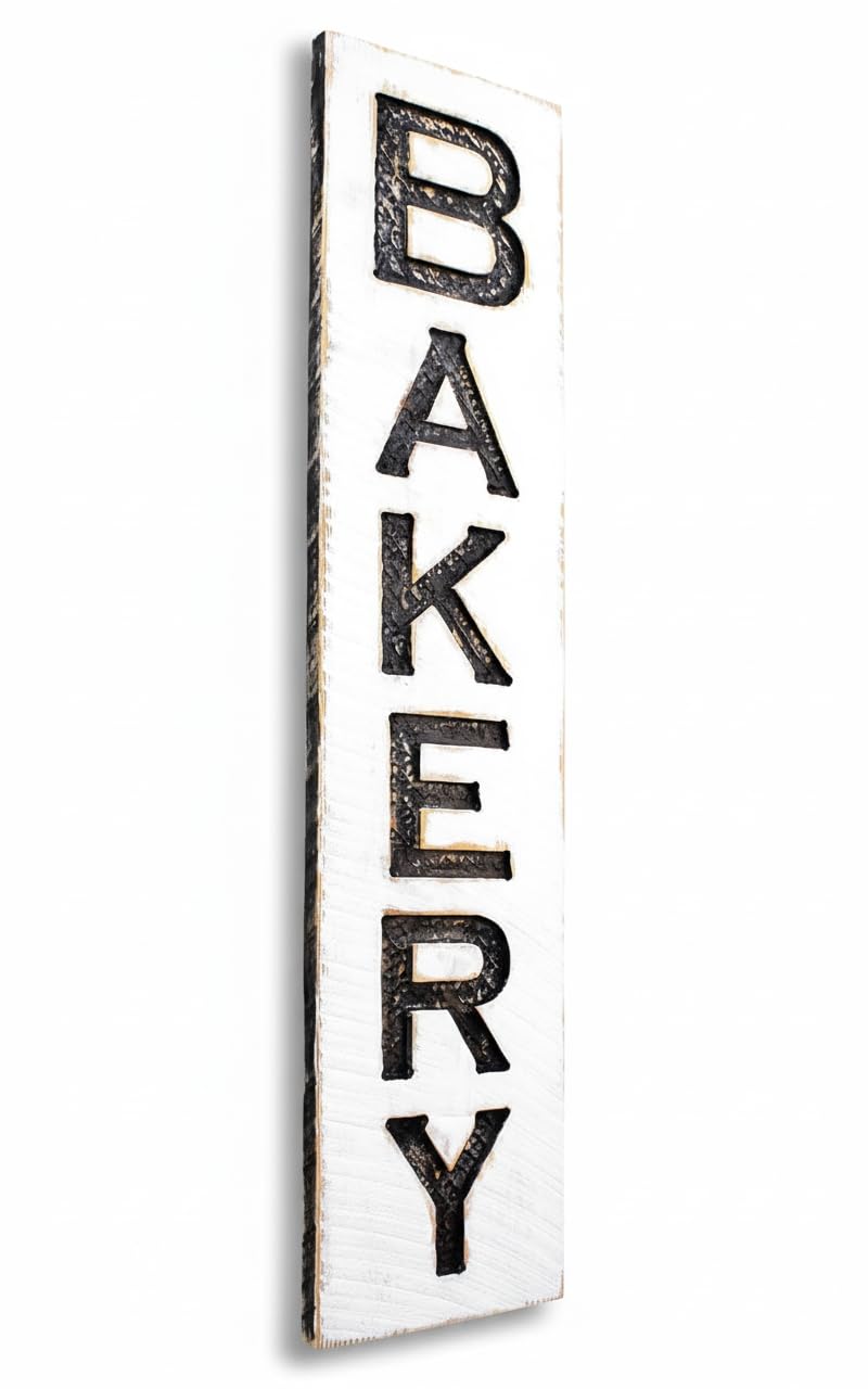 Bakery Sign Vertical solid wood board 10x41 with hanging wire