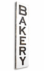 Bakery Sign Vertical solid wood board 10x41 with hanging wire
