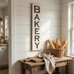 Rustic farmhouse style bakery sign for cafe and restaurant interiors
