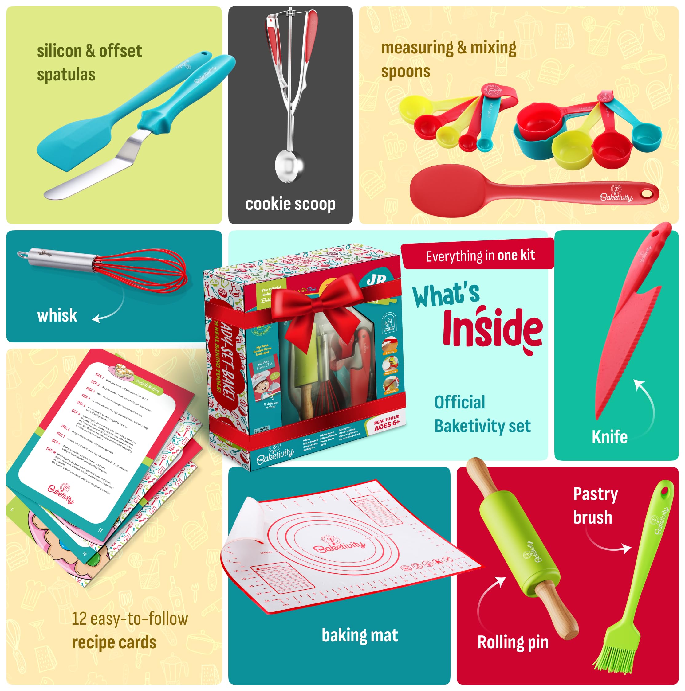 Baketivity dishwasher-safe utensils for kids