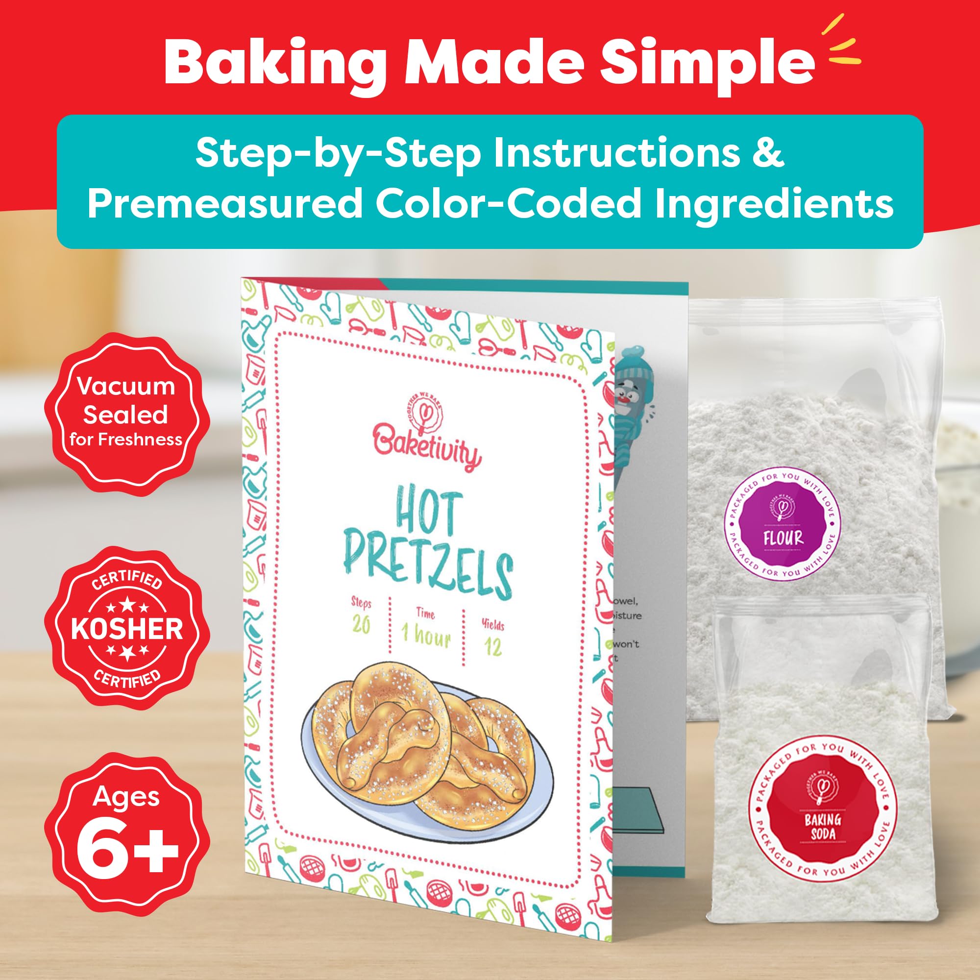 Cake Pop Kit components with color coded packets