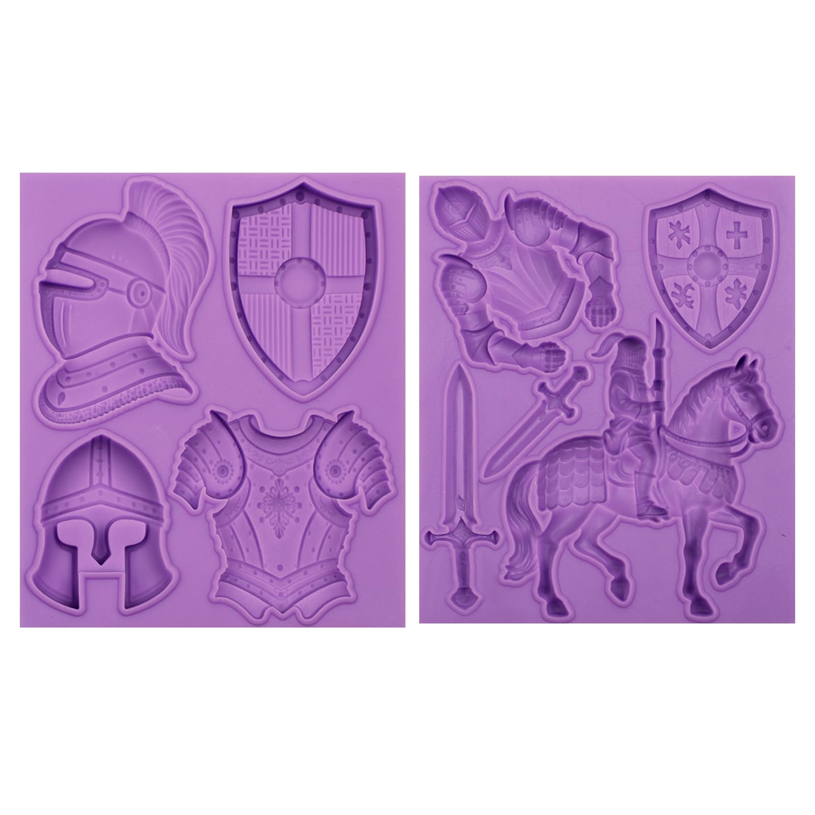 Bakformk two-piece knight shield mold for cake decor