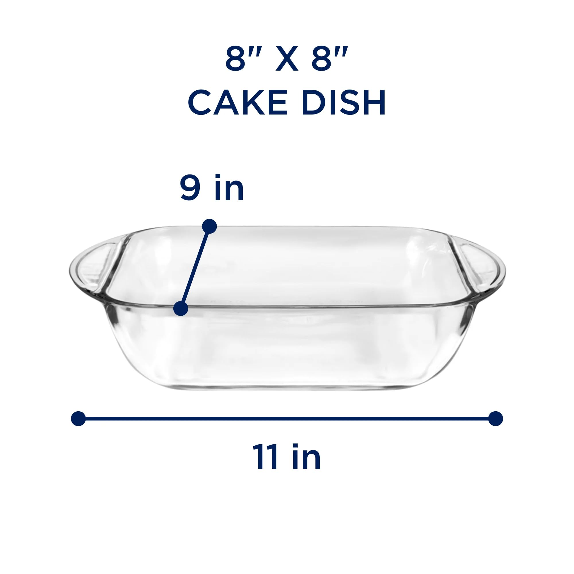 baking dish for brownies and cakes in glass pan