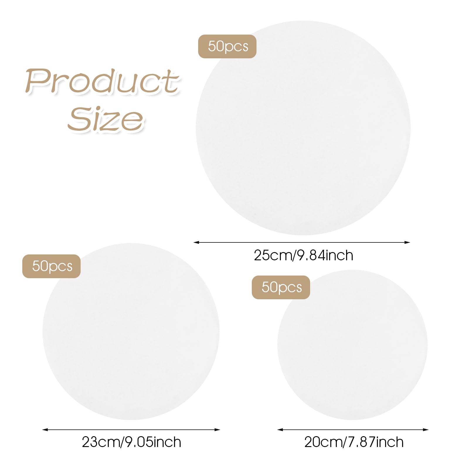 Round parchment paper 9 inch sheets pack