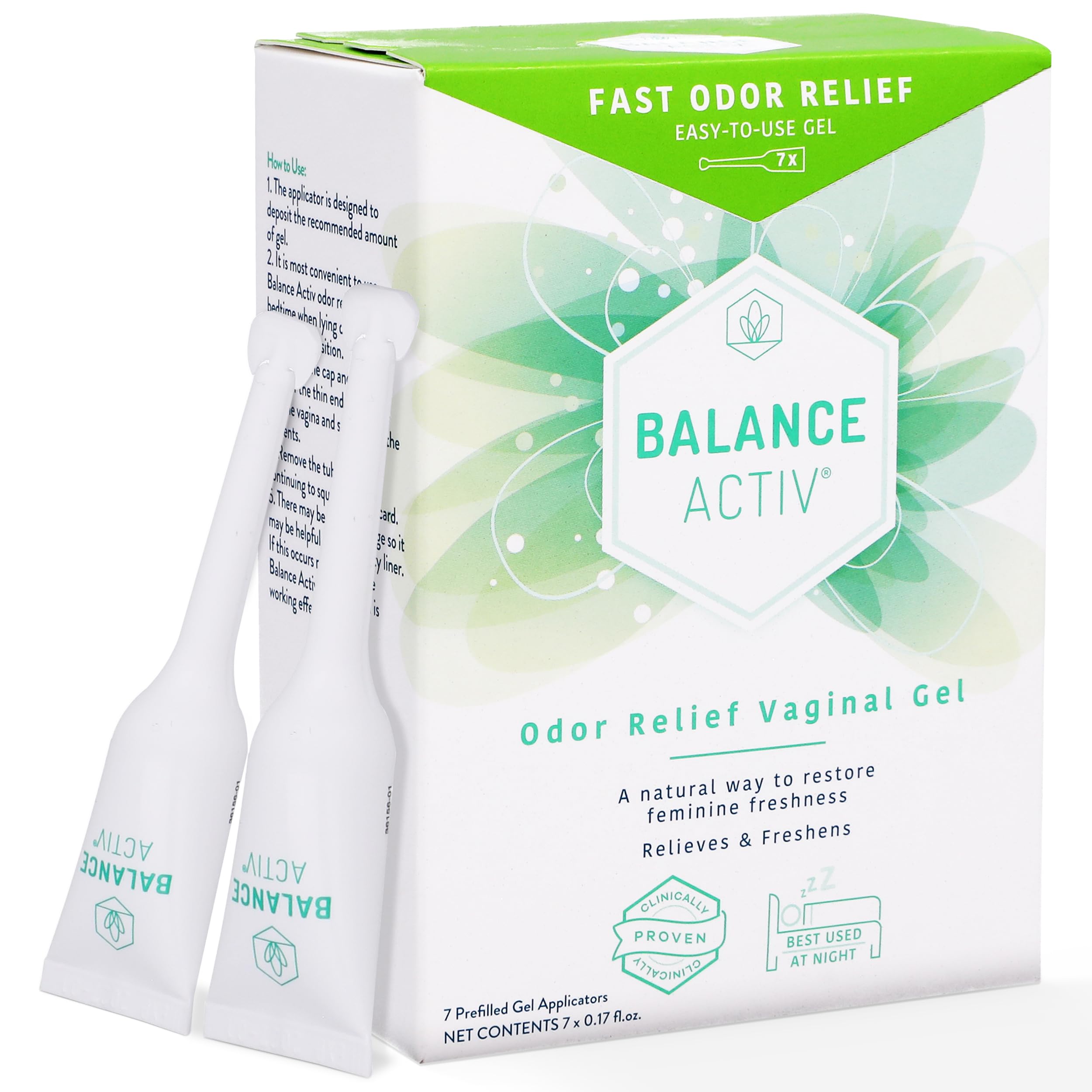 Balance Activ Vaginal Odor Relief Gel box and tube