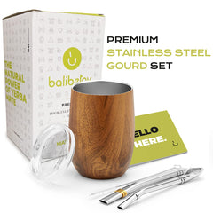 Two bombillas included with Balibetov 12 oz Mate Set